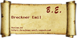 Breckner Emil névjegykártya